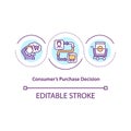 Consumers purchase decision concept icon