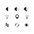 Contact black voice set icons