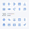 20 Contact Blue Color icon Pack like web contact message email contact