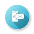 Contact blue flat design long shadow glyph icon