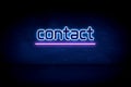 Contact - blue neon announcement signboard