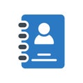 Contact book vector glyph  colour icon Royalty Free Stock Photo