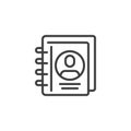 Contact book line icon