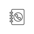 Contact book line icon