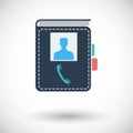 Contact book single icon. Royalty Free Stock Photo