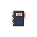 Contact book vector line flat icon Royalty Free Stock Photo