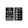 Contact business book black icon, vector sign on isolated background. Contact business book concept symbol, illustration Royalty Free Stock Photo