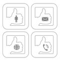 Contact button icon set Royalty Free Stock Photo
