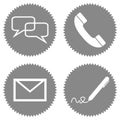 4 Contact Buttons grey for Business or Web Royalty Free Stock Photo