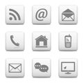 Contact buttons set, e-mail icons