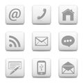 Contact buttons set, e-mail icons Royalty Free Stock Photo