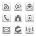 Contact buttons set, e-mail icons for website Royalty Free Stock Photo