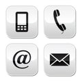 Contact buttons set - email, envelope, phone, mobi Royalty Free Stock Photo