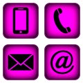Contact buttons set. Royalty Free Stock Photo
