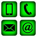 Contact buttons set. Royalty Free Stock Photo