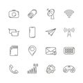 moble set - email, envelope, phone, mobile icons Royalty Free Stock Photo