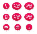 Contact buttons - set of retro speech bubbles Royalty Free Stock Photo