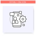 Contact center automation line icon. Editable