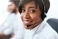 Contact Center Operator Consulting Client On Hotline Royalty Free Stock Photo