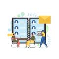 Contact center, vector flat style design illustration