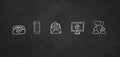 Contact`chalk icons on a blackboard background