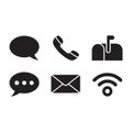 Contact Communication Concept Sign Symbol Collection Set Solid Style Icon Web Internet Royalty Free Stock Photo