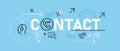 Contact concept customer service assistance help operator communication work information design icons outline collection