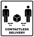 Contact less delivery concept. Contact free delivery icon. Contactless delivery symbol. Coronavirus protection. Hands