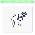 Contact dermatitis line icon.Editable illustration