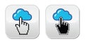 Contact - envelope, email, speech bubble with cursor hand icons Royalty Free Stock Photo