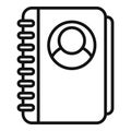 Contact folder icon outline vector. Interface button Royalty Free Stock Photo