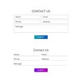 Contact form template. Web design forms set Royalty Free Stock Photo