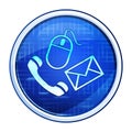 Contact icon futuristic blue round button vector illustration Royalty Free Stock Photo