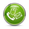 Contact icon elegant green round button vector illustration Royalty Free Stock Photo