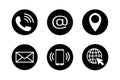 Contact icon set in flat style