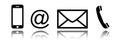 Contact icon set - mobile, phone, mail ,envelope, email symbol