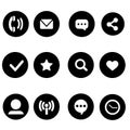 Contact icon vector set. social media illustration sign collection. web site symbols. interface logo or marks.