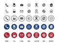 Contact Icons. Business Card Vector Symbols Collection. Information Icons, Location, Address, Mail, Fax, Web Set