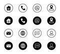 Contact icons. Location telephone customer mail address internet website social vector pictogram set communication signs Royalty Free Stock Photo