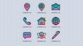 Contact Icons Pack. Thin line icons set. Flaticon collection set. Simple Royalty Free Stock Photo