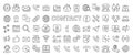 Contact icons set in line design. Phone, Email, Message, Call, Chat, Suppor, Communication vector, Customer service Royalty Free Stock Photo