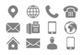 Contact Info Icon Set with Location Pin, Phone, Fax, Cellphone, Person and Email Icons