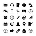 Contact information icons. Modern simple symbols of email, phone and address location, support communication web mobile Royalty Free Stock Photo