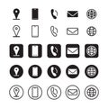 Contact information icons, vector