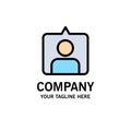 Contact, Instagram, Sets Business Logo Template. Flat Color