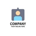 Contact, Instagram, Sets Business Logo Template. Flat Color