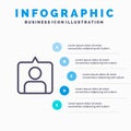 Contact, Instagram, Sets Line icon with 5 steps presentation infographics Background