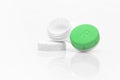 Contact lens case with one lid off Royalty Free Stock Photo