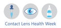 Contact lens health week in August. Glaucoma treatment illustratation vector Royalty Free Stock Photo