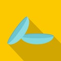 Contact lens icon, flat style